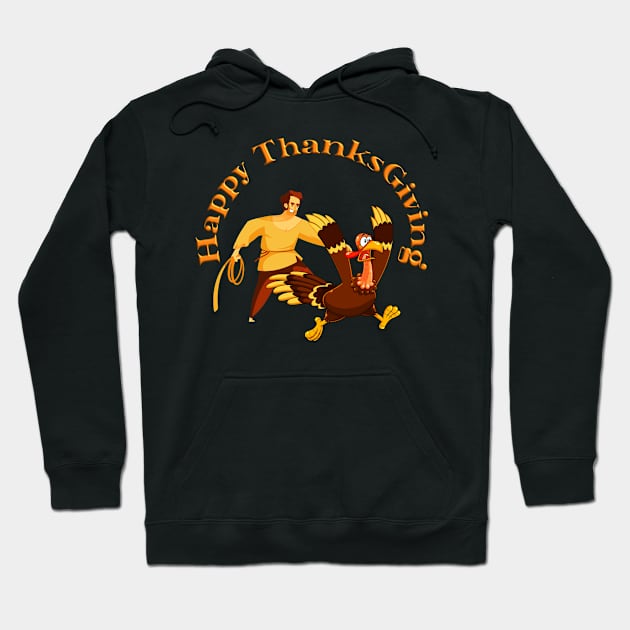 Chasing the Turkey for Thanksgiving Day Hoodie by LovinLife